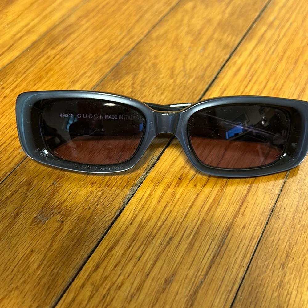 Gucci metallic grey sunglasses
